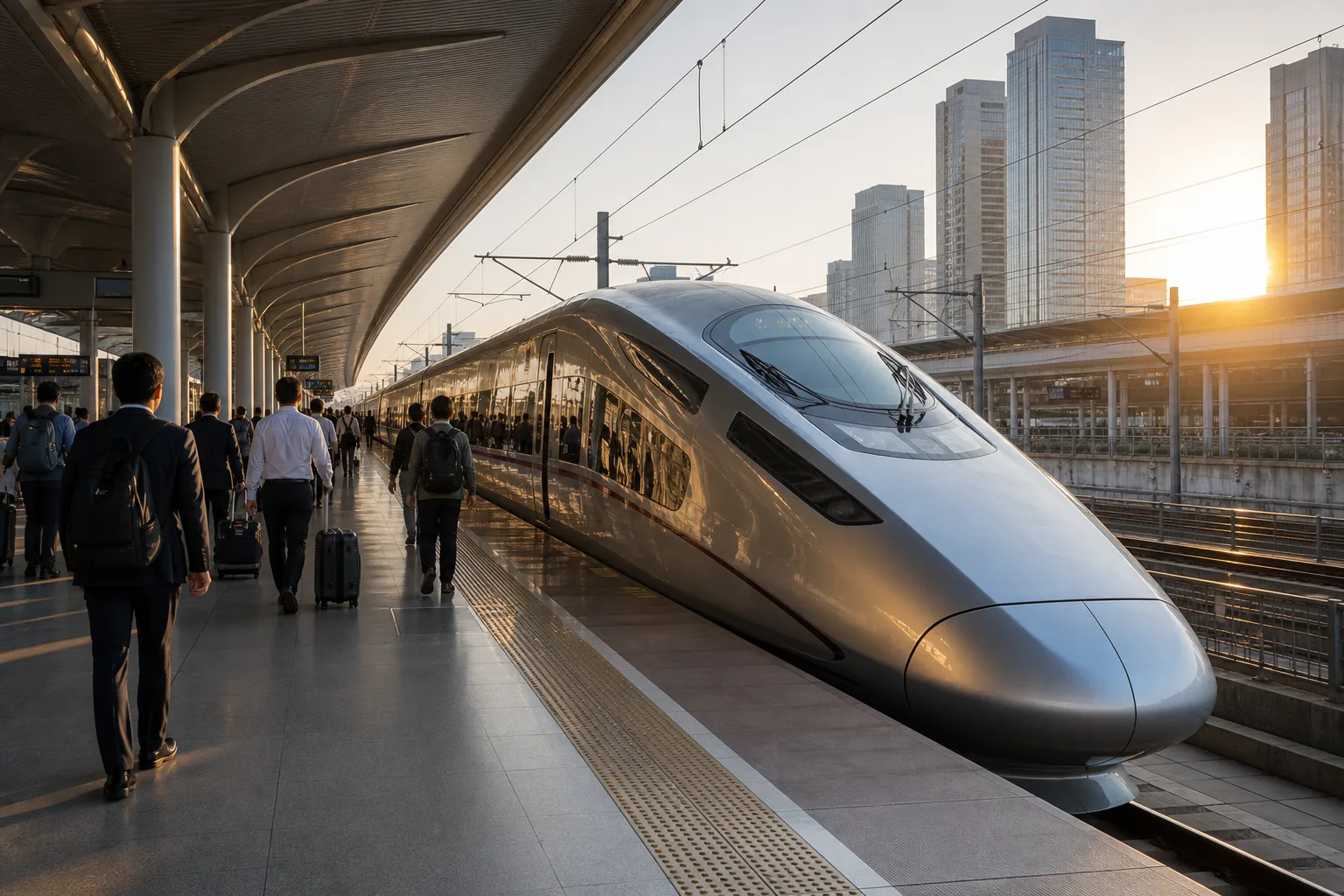 A high-speed train traveling through China